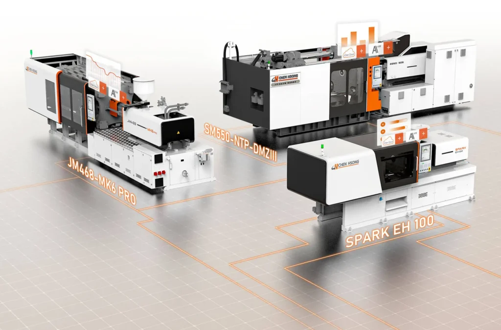 Máy ép nhựa Chen Hsong tại K 2025: JM468-MK6 PRO, SM550-NTP-DMZIII và SPARK EH 100 trình diễn trực tiếp
